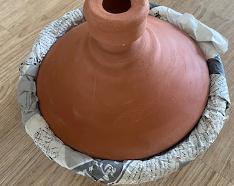 Moroccan Handmade Terracotta Tagine Deep ( Gamila Style)23cm D,8cm Deep