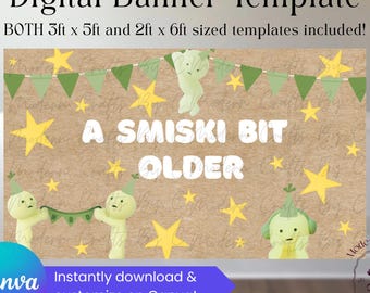 Starszy szablon banera Smiski (do pobrania cyfrowego) do edycji w Canva