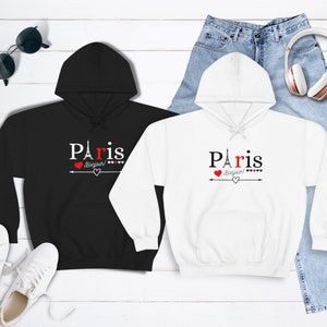 Paris Hoodie  Paris Eiffel tower hoodie  Paris Bonjour Hoodie  Vacation city  Trip  Gift for Mom  Gift for Teens  Gift for Girls