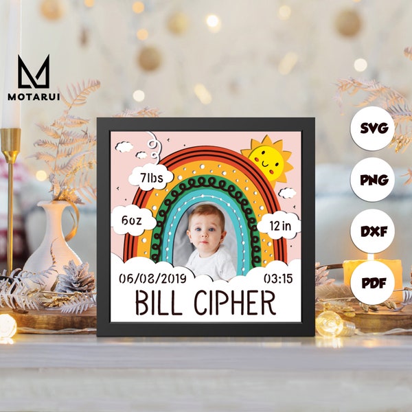 Customizable Baby Rainbow shadow box svg, Baby Rainbow paper cut light box, cricut files, 3D Baby Rainbow shadow box, layered cardstock svg Customizable Baby Rainbow shadow box svg, Baby Rainbow paper cut light box, cricut files, 3D Baby Rainbow shadow box, layered cardstock svg