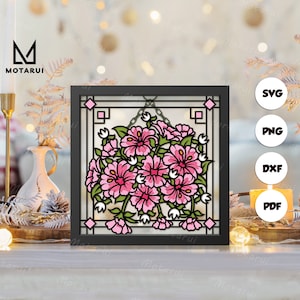 3D Blumen, 3D Papierschnitt Schatten Box Vorlage, Schatten Box SVG, für Cricut, SVG digitale Download-Dateien, Lightbox