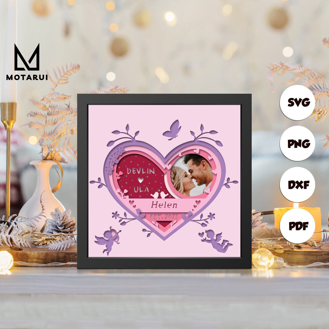 Customizable Wedding Shadow Box Svg, Wedding Paper Cut Light Box