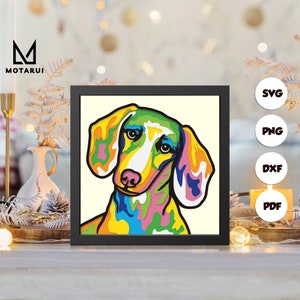 Dachshund Shadow Box Template: 3D Paper Cut SVG (Digital Download Files)