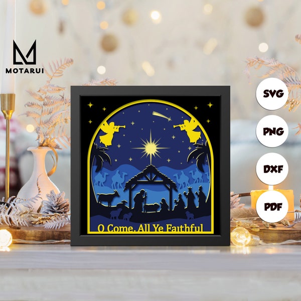 Nativity Scene shadow box svg, Nativity Scene paper cut light box, cricut files, 3D Nativity Scene shadow box, layered cardstock svg Nativity Scene shadow box svg, Nativity Scene paper cut light box, cricut files, 3D Nativity Scene shadow box, layered cardstock svg
