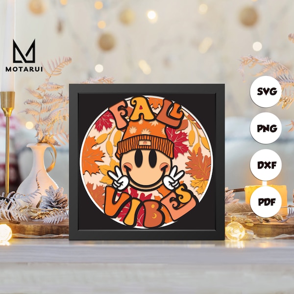 Fall Vibes shadow box svg, Fall Vibes paper cut light box, cricut files, 3D Fall Vibes shadow box, layered cardstock svg Fall Vibes shadow box svg, Fall Vibes paper cut light box, cricut files, 3D Fall Vibes shadow box, layered cardstock svg