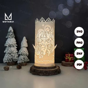 Lampada a forma di tubo luminoso per la decorazione della casa, lampada a forma di tubo luminoso per la decorazione della casa, modello SVG per progetto Cricut fai da te, scatola portaoggetti con tubo luminoso per la decorazione della casa