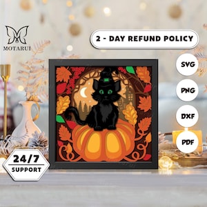 3D Halloween, 3D Paper Cut Shadow Box Template, Shadow Box SVG, For Cricut, SVG Digital Download Files, Lightbox 27