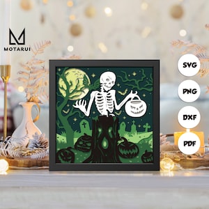 3D Halloween , 3D Paper Cut Shadow Box Template, Shadow Box SVG, For Cricut, SVG Digital Download Files, Lightbox 29