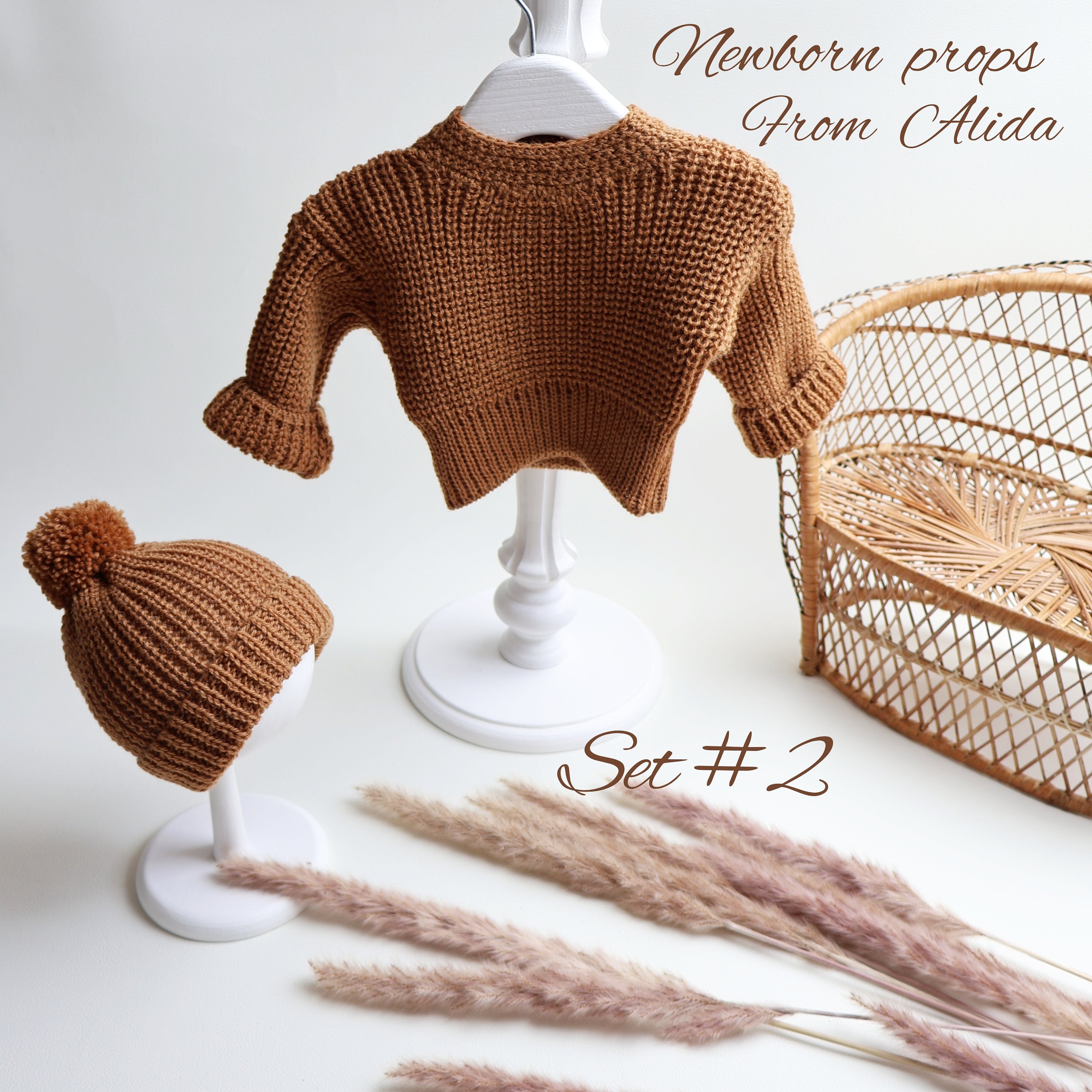 Alpaca Knit Newborn Outfit: Photo Prop Set - Etsy