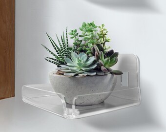 Tiny Shelf for Wall, Small Floating Shelves Adhesive Shelves, Clear Acrylic Shower Shelf