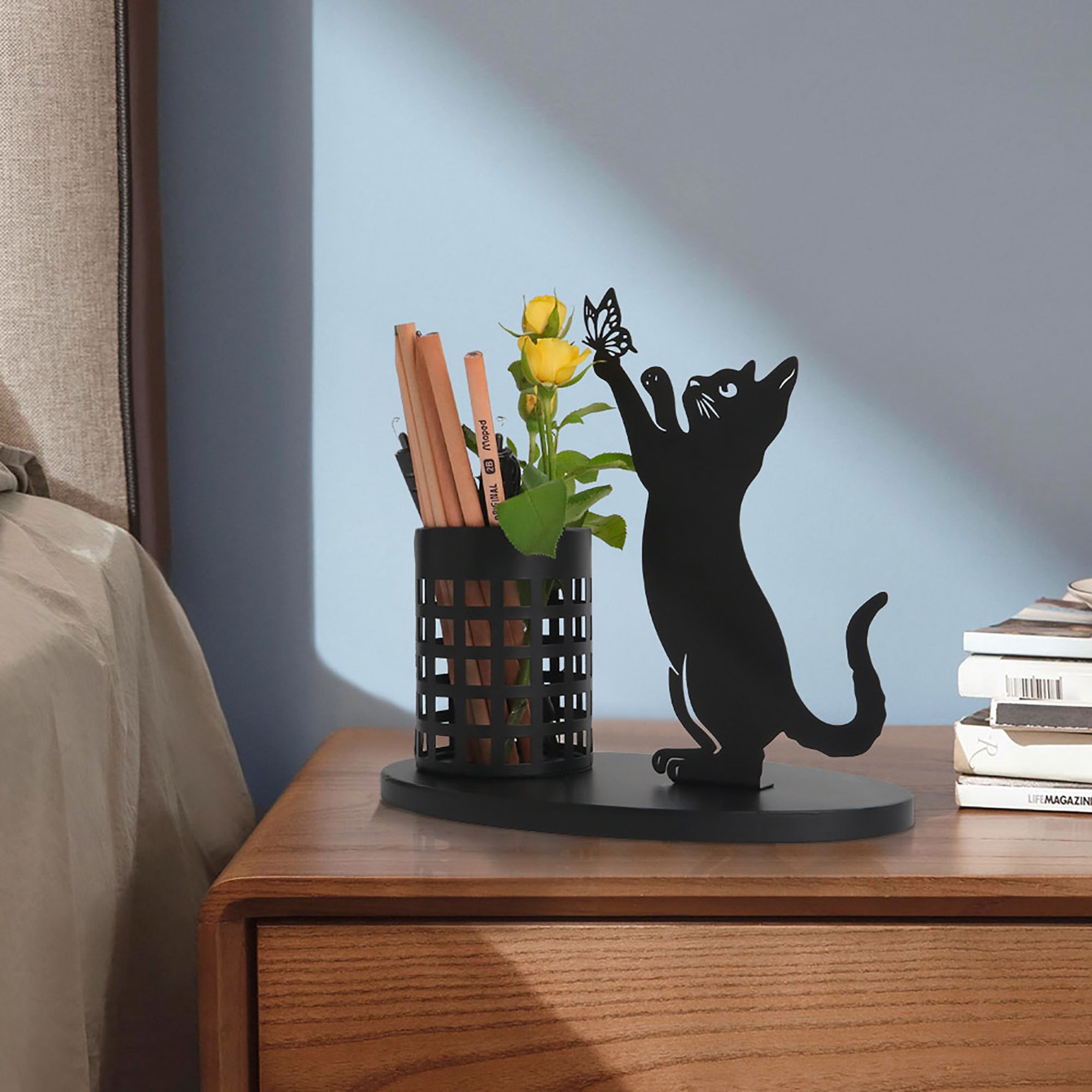 Black Cat Desk Accessories Pencil Holder for Desk Pen Holder Etsy