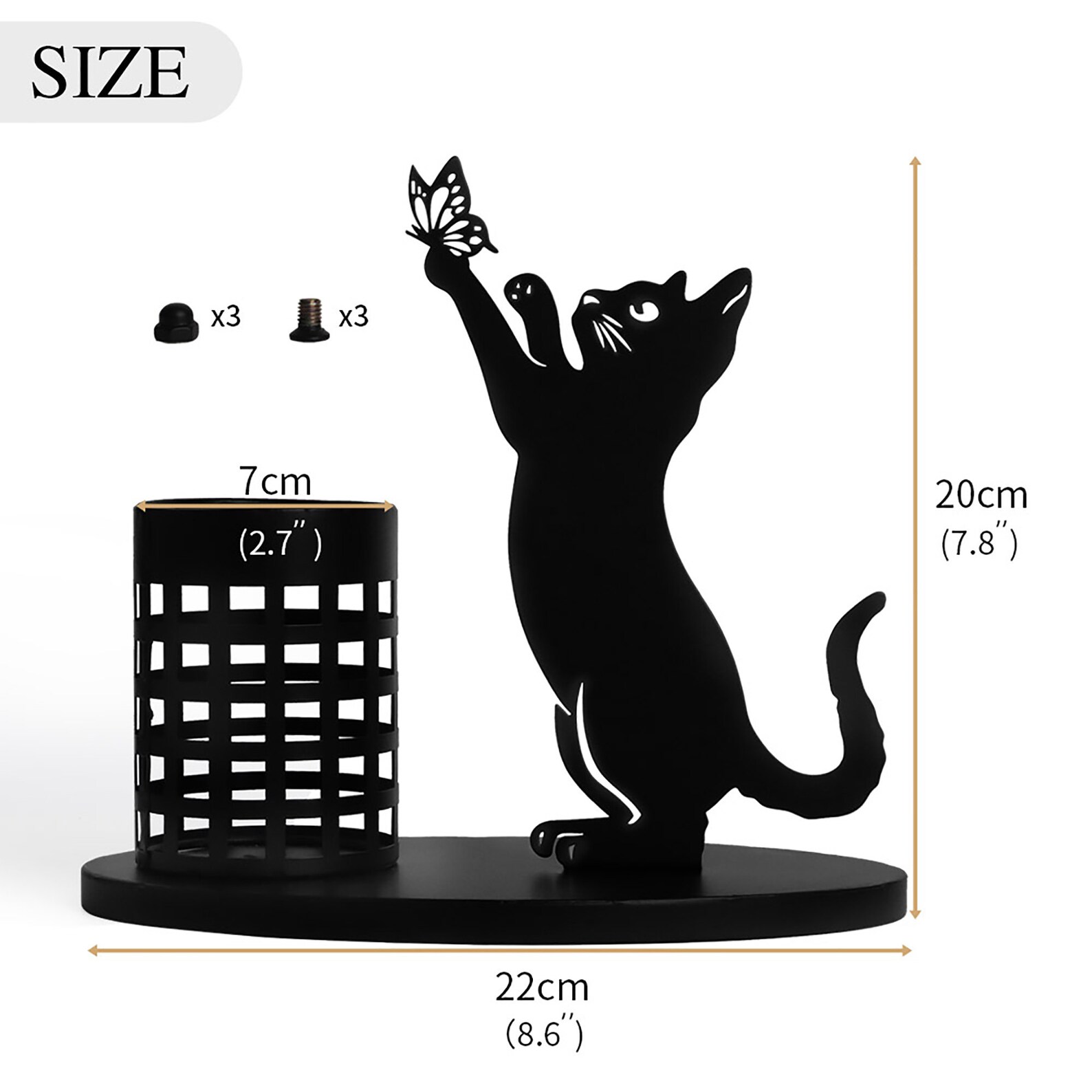 Black Cat Desk Accessories Pencil Holder for Desk Pen Holder Etsy