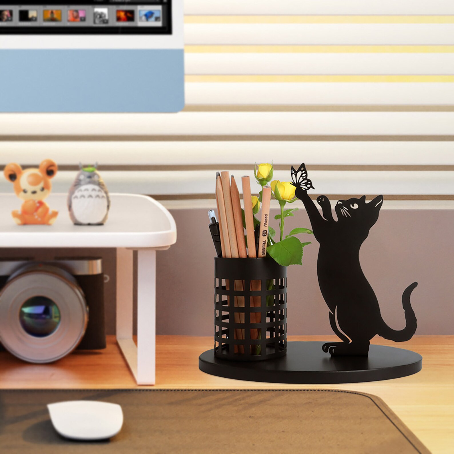Black Cat Desk Accessories Pencil Holder for Desk Pen Holder Etsy