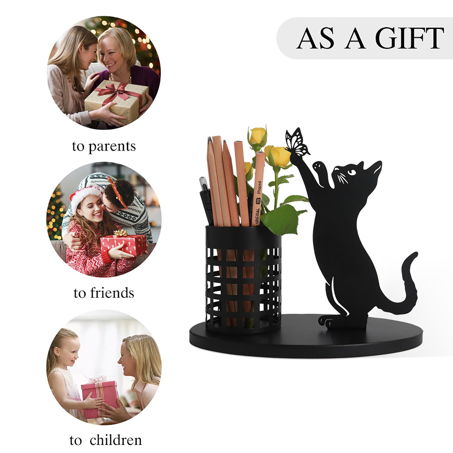 Black Cat Desk Accessories Pencil Holder for Desk Pen Holder Etsy