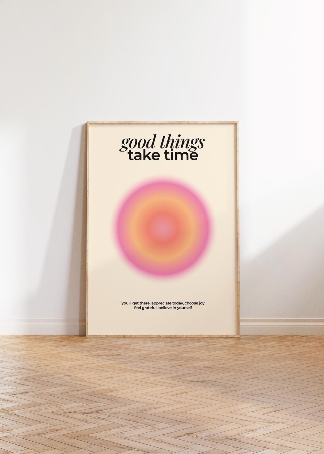 Pink Gradient Aura Poster Trendy Affirmation Wall Art, Aura Energy ...