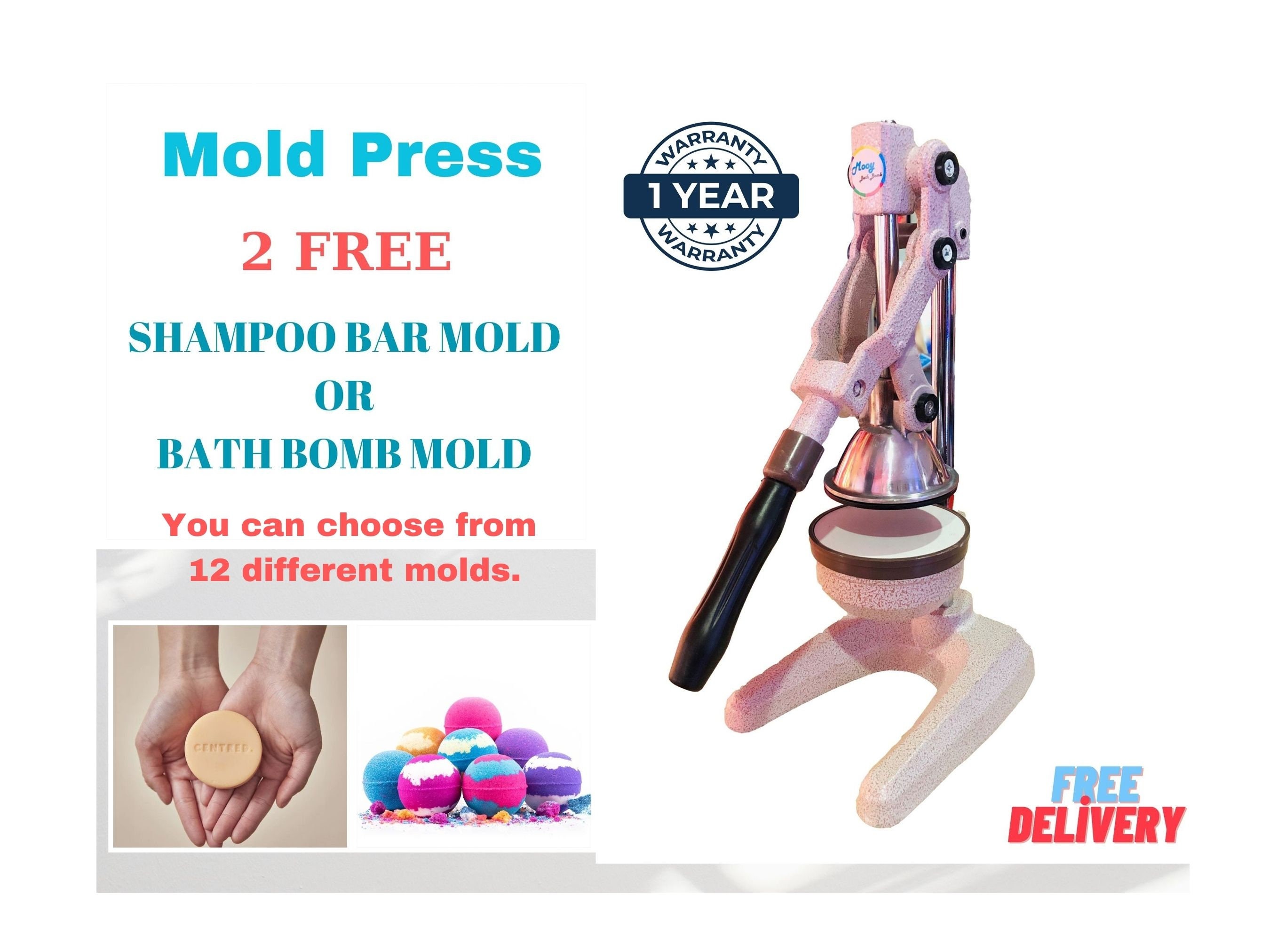 Hexagon Mold Press 1.5 2.25 2.5 3 3.5 4 5 Three Piece Mould Bath Bomb Shower  Steamer Shampoo Bar Molds Custom Supplies Plastic 