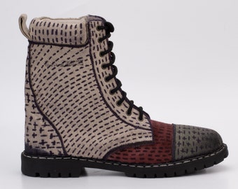 Handcrafted High-Top Cotton Canvas Boot with Leather Lining (UK9/EU43/US10 is Available)