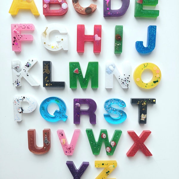 Buchstaben, Harzbuchstaben, Alphabet, Montessori, Lernhilfe, Sensory, Homeschool