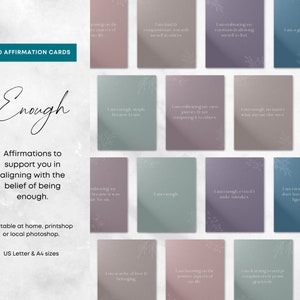 Je suis assez affirmations Cartes d’affirmation imprimables Affirmations positives Assez Ressources de bien-être personnel Pensées positives Royaume-Uni