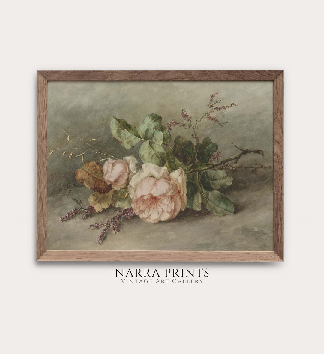 Vintage Flower Painting, Still Life Floral Print, Vintage Botanical Art