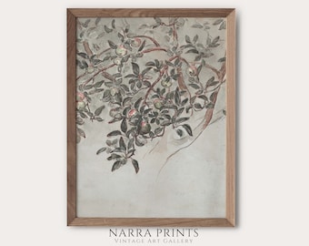 Vintage appelboom schets, rustieke land Art Print, antieke botanische tekening, vintage boerderij keuken kunst aan de muur, afdrukbare digitale