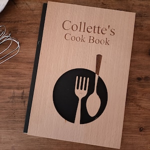 Personalized recipe book, Blank recipe book, Wooden recipe book, Custom cookbook, Custom recipe binder, Anniversary gift, Housewarming gift