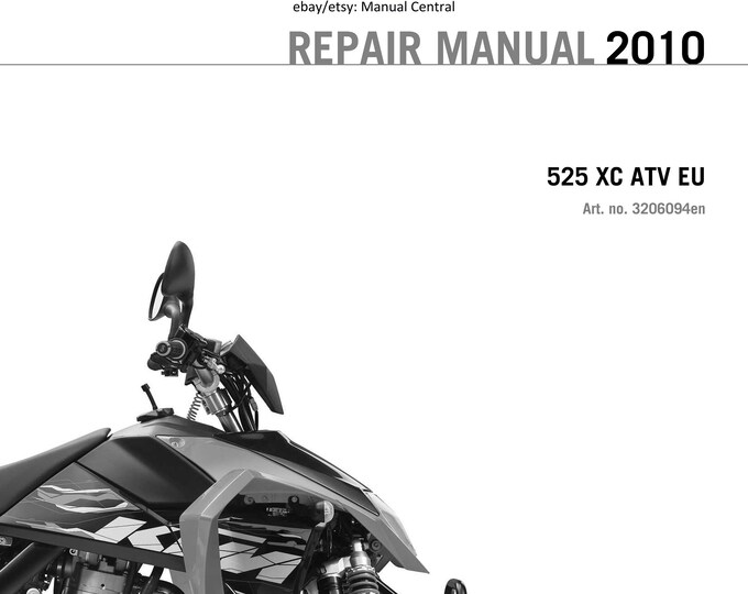 KTM ATV 2010 - 525 Xc Atv Eu - Service Workshop Repair Manual