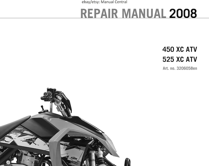 KTM ATV 2008 - 450 525 Xc Atv - Service Workshop Repair Manual