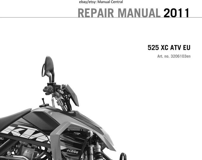 KTM ATV 2011 - 525 Xc Atv Eu - Service Workshop Repair Manual