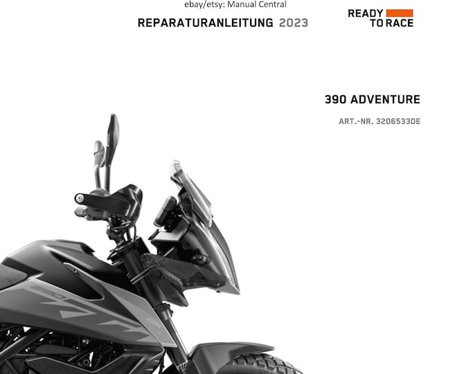 German Language - KTM 2023 - 390 Adventure - Reparaturanleitung - Service Workshop Repair Manual