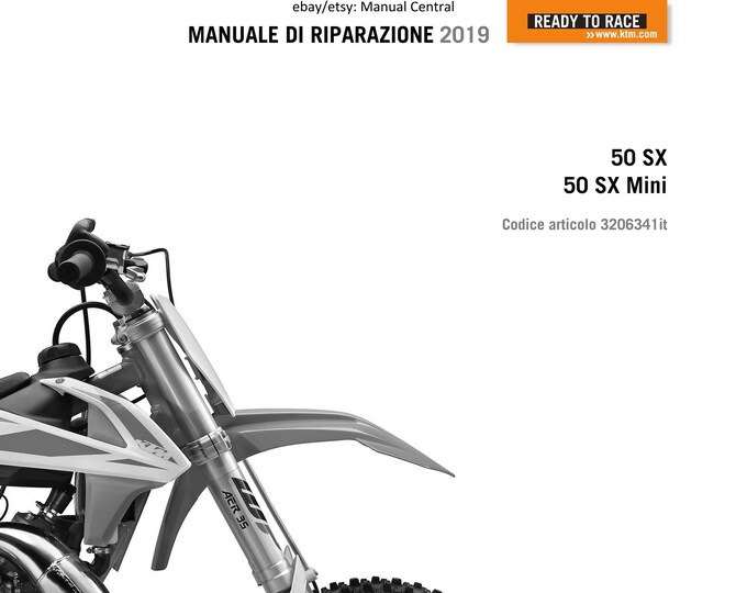 PDF - Italian Language - KTM 2019 - 50 SX & Mini - Manuale Di Riparazione