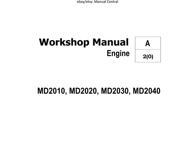 Volvo Penta - Engine - MD2010 MD2020 MD2030 MD2040 - Workshop Service Repair Manual