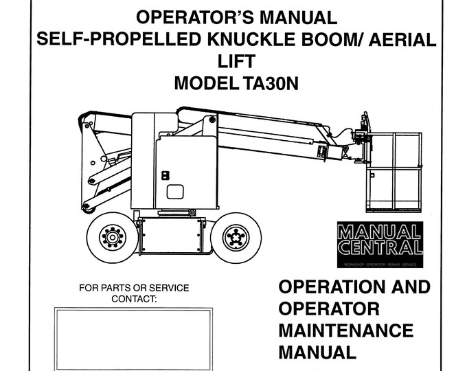 Terex - TA30N Operation & Operator Maintenance Manual - June 1998