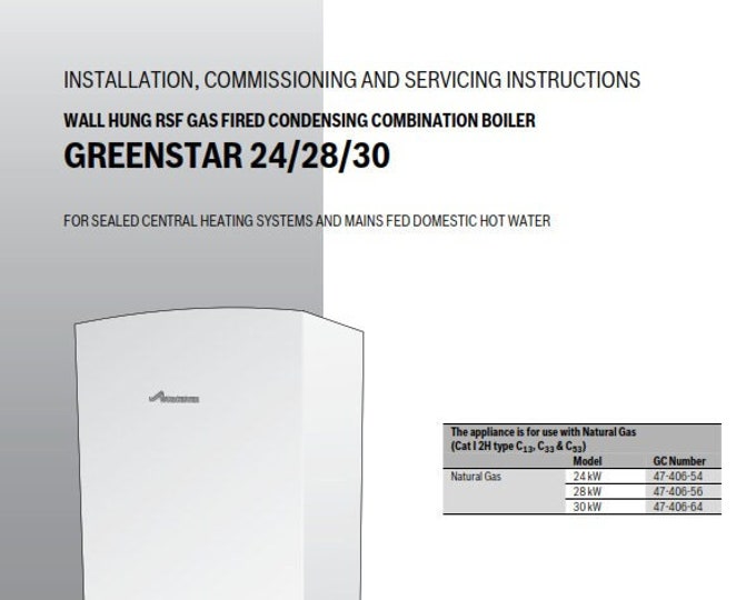 Worcester Bolier - Greenstar 24 28 30 - Installation Commissioning & Servicing Instructions