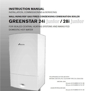 Worcester Bolier - Greenstar 24i Junior 28i Junior - Installation Commissioning & Servicing Instructions