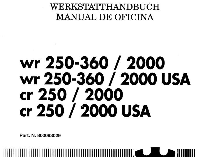 Husqvarna 2000 - CR WR 250 360- Workshop Service Repair
