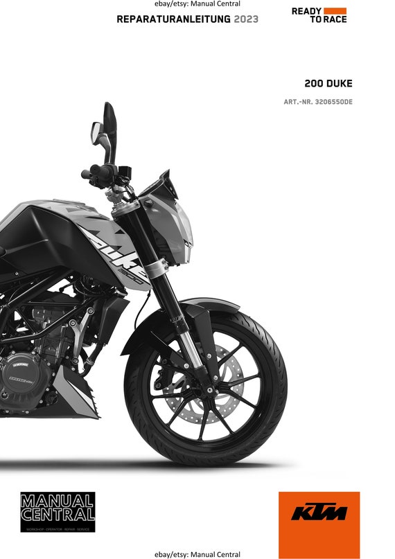 German Language - KTM 2023 - 200 Duke  - Reparaturanleitung - Service Workshop Repair Manual
