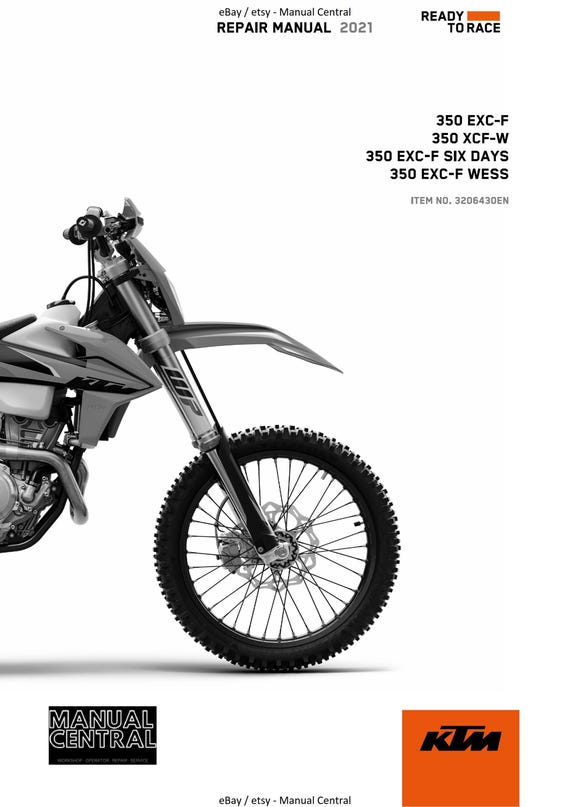 KTM 2021 - 350 Exc-f XcF-W Six Days Wess - Service Workshop Repair Manual