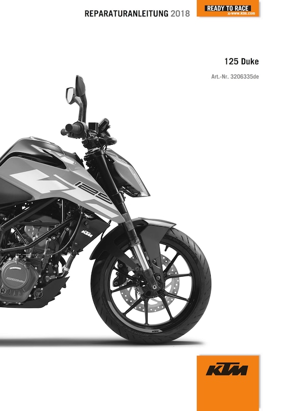German Language - KTM 2018 - 125 DUKE - Reparaturanleitung - Service Workshop Repair Manual