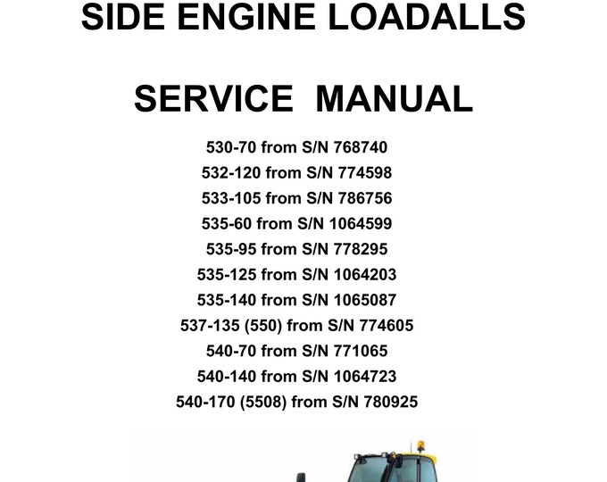 JCB Side Engine Loadalls - 1983 to 2004 - 530-70 532-120 533-105 535-60 535-95 - Service Workshop Repair Manual