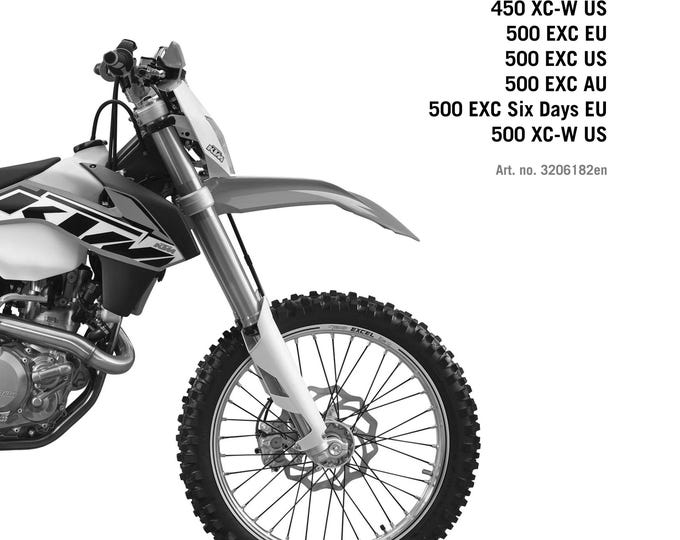 KTM 2014 - 450 500 Exc Six Days Xc-w - Service Workshop Repair Manual