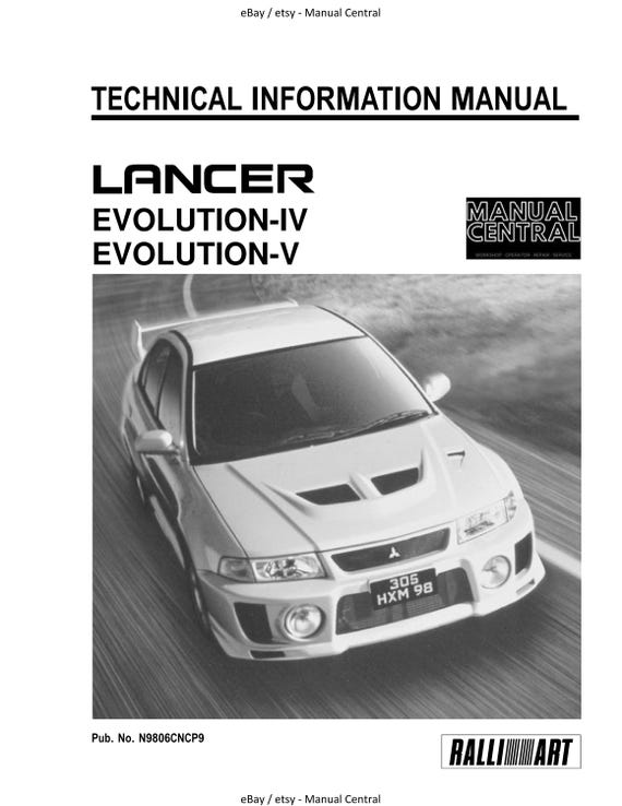 Mitsubishi Lancer Evolution Evo IV V 4 5 - Technical Information Manual