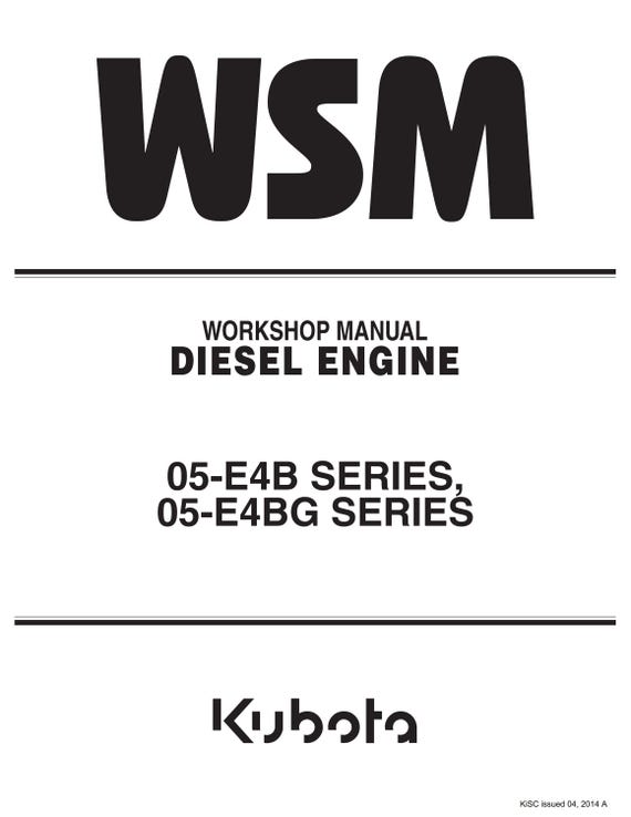 Kubota Diesel Engine - 68mm Stroke Series - Workshop Service Repair Manual