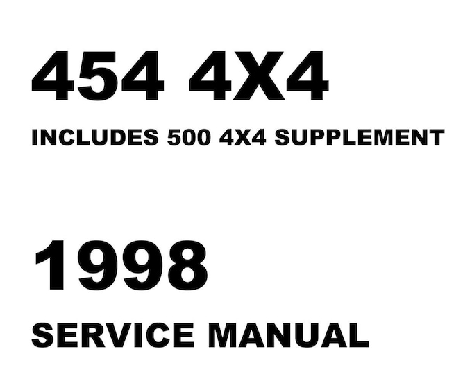 Arctic Cat 1998 454 500 4x4 - Service Workshop Repair Manual