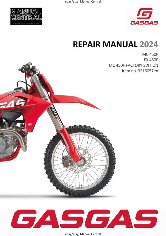 GasGas 2024 - EX MC 450F Factory Edition - Service Workshop Repair Manual
