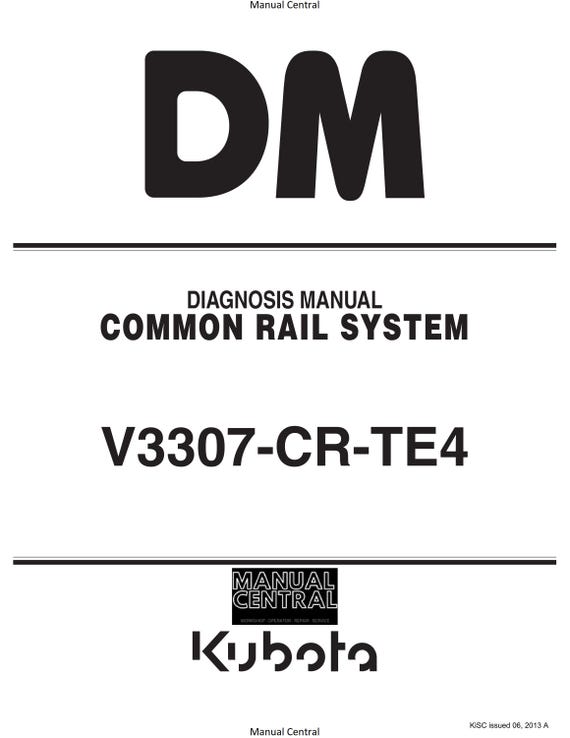 Kubota Diagnosis Manual - Common Rail System - V3307-CR-TE4