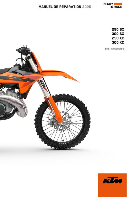 French Language - KTM 2025 - 250 300 SX XC - Manuel De Reparation -  Service Workshop Repair Manual