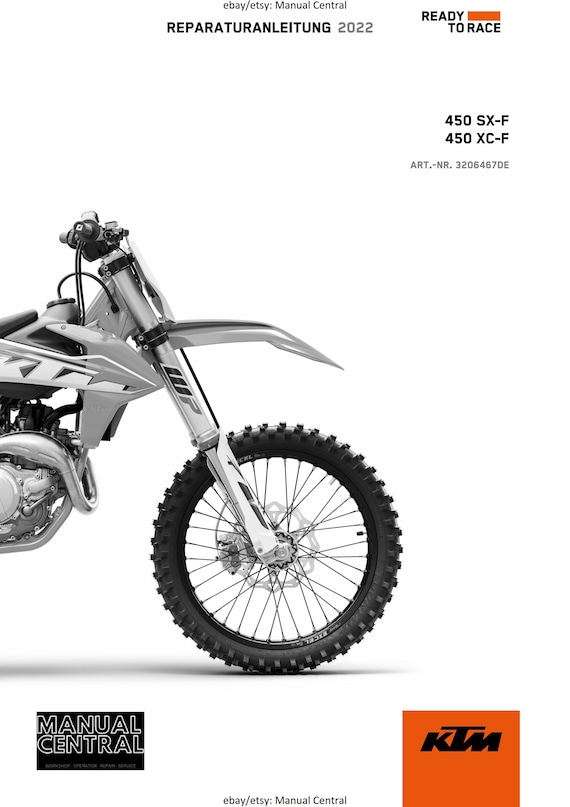 German Language - KTM 2022 - 450 500 SX-F XC-F - Reparaturanleitung - Workshop Service Repair Manual