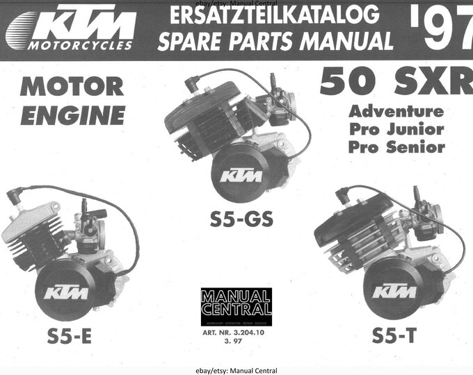 KTM 50 SXR - S5-E S5-T S5-GS - Engine Parts Manual - 03/1997 Edition
