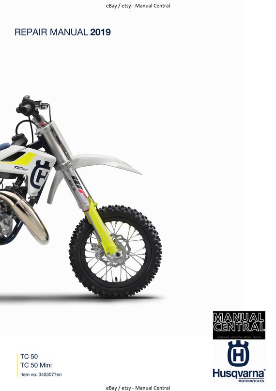 Husqvarna 2019 - TC 50 Mini - Workshop Service Repair Manual